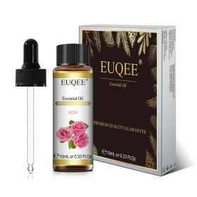 EUQEE 10ml Pure Natural Essential Oil Lavender Jasmine Eucalyptus Vanilla Sandalwood Sweet Orange Lemon Oregano Neroli Fragrance (Color: Rose, Net Contents: 10ml)