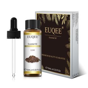 EUQEE 10ml Pure Natural Essential Oil Lavender Jasmine Eucalyptus Vanilla Sandalwood Sweet Orange Lemon Oregano Neroli Fragrance (Color: Clove Bud, Net Contents: 10ml)