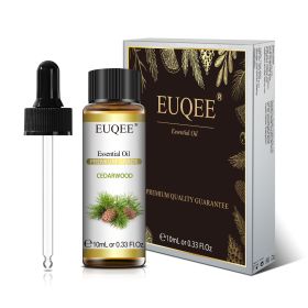 EUQEE 10ml Pure Natural Essential Oil Lavender Jasmine Eucalyptus Vanilla Sandalwood Sweet Orange Lemon Oregano Neroli Fragrance (Color: Cedarwood, Net Contents: 10ml)