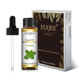 EUQEE 10ml Pure Natural Essential Oil Lavender Jasmine Eucalyptus Vanilla Sandalwood Sweet Orange Lemon Oregano Neroli Fragrance (Color: Spearmint, Net Contents: 10ml)