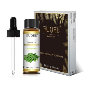 EUQEE 10ml Pure Natural Essential Oil Lavender Jasmine Eucalyptus Vanilla Sandalwood Sweet Orange Lemon Oregano Neroli Fragrance (Color: Lemongrass, Net Contents: 10ml)