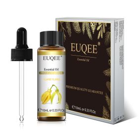 EUQEE 10ml Pure Natural Essential Oil Lavender Jasmine Eucalyptus Vanilla Sandalwood Sweet Orange Lemon Oregano Neroli Fragrance (Color: Ylang Ylang, Net Contents: 10ml)