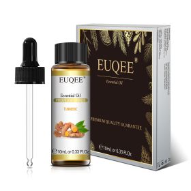 EUQEE 10ml Pure Natural Essential Oil Lavender Jasmine Eucalyptus Vanilla Sandalwood Sweet Orange Lemon Oregano Neroli Fragrance (Color: Turmeric, Net Contents: 10ml)