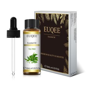 EUQEE 10ml Pure Natural Essential Oil Lavender Jasmine Eucalyptus Vanilla Sandalwood Sweet Orange Lemon Oregano Neroli Fragrance (Color: Tea tree, Net Contents: 10ml)